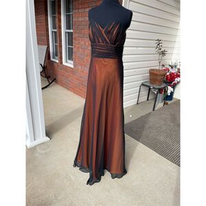 Da Vinci Women's Sz 12 Black/Orange Formal Dress Elegant Special Occasion Prom